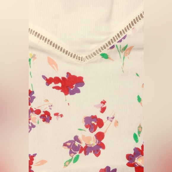 O'Neill Petra Cream Floral Print Halter Dress Sz L - Picture 12 of 13